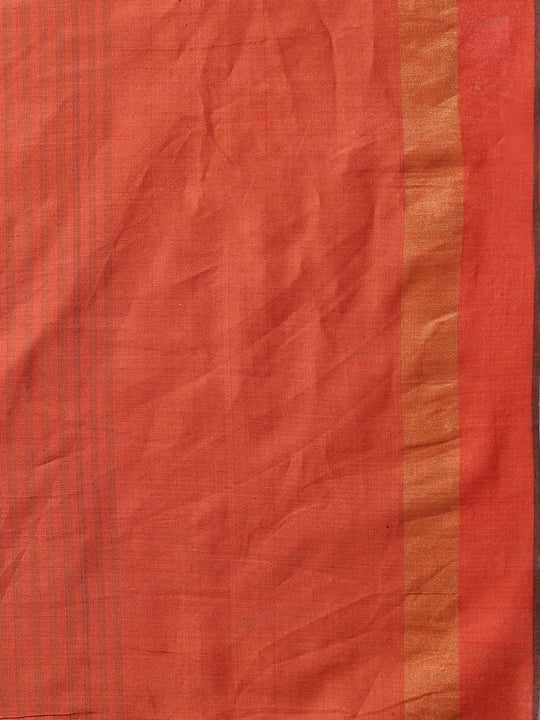 Bronze gold handloom tussar silk saree