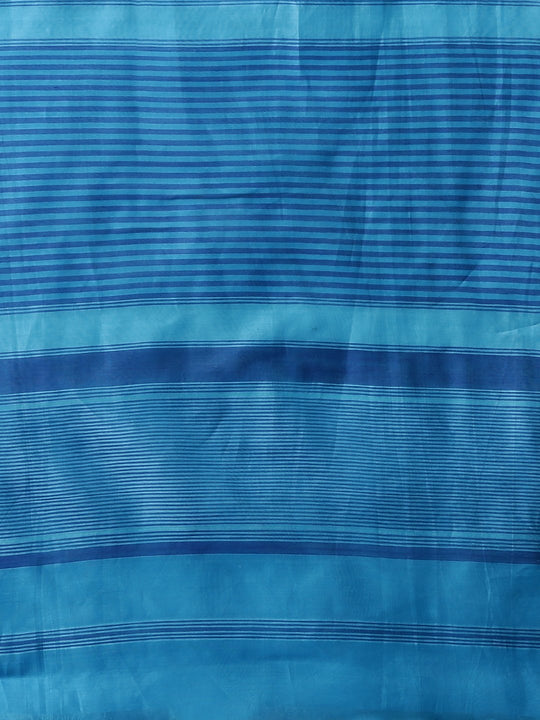 Blue handloom maheshwari cotton silk saree