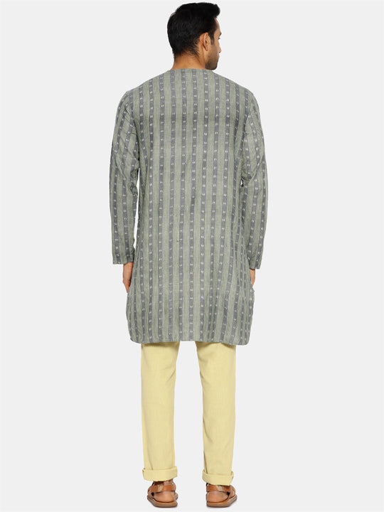 Seaweed green ikat kurta