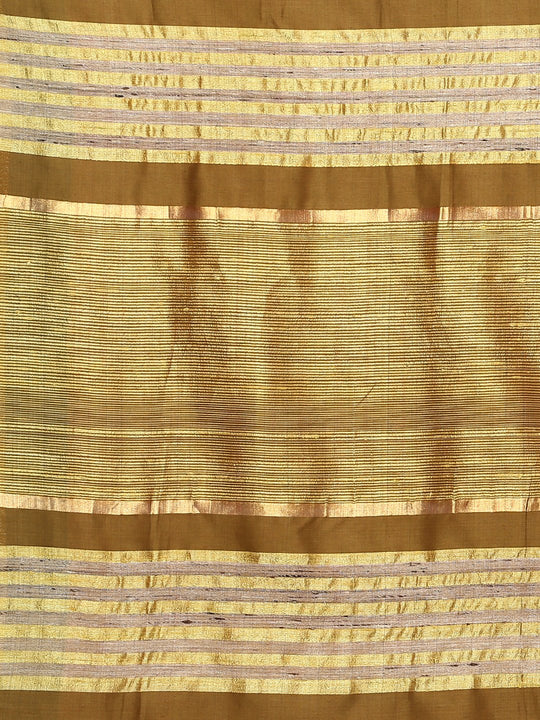 Golden tussar silk saree