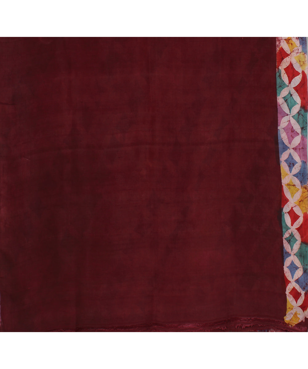 Multicolor mulberry silk hand painted batik saree
