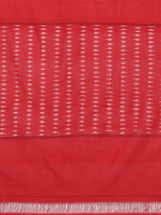 Blue & red ikat saree