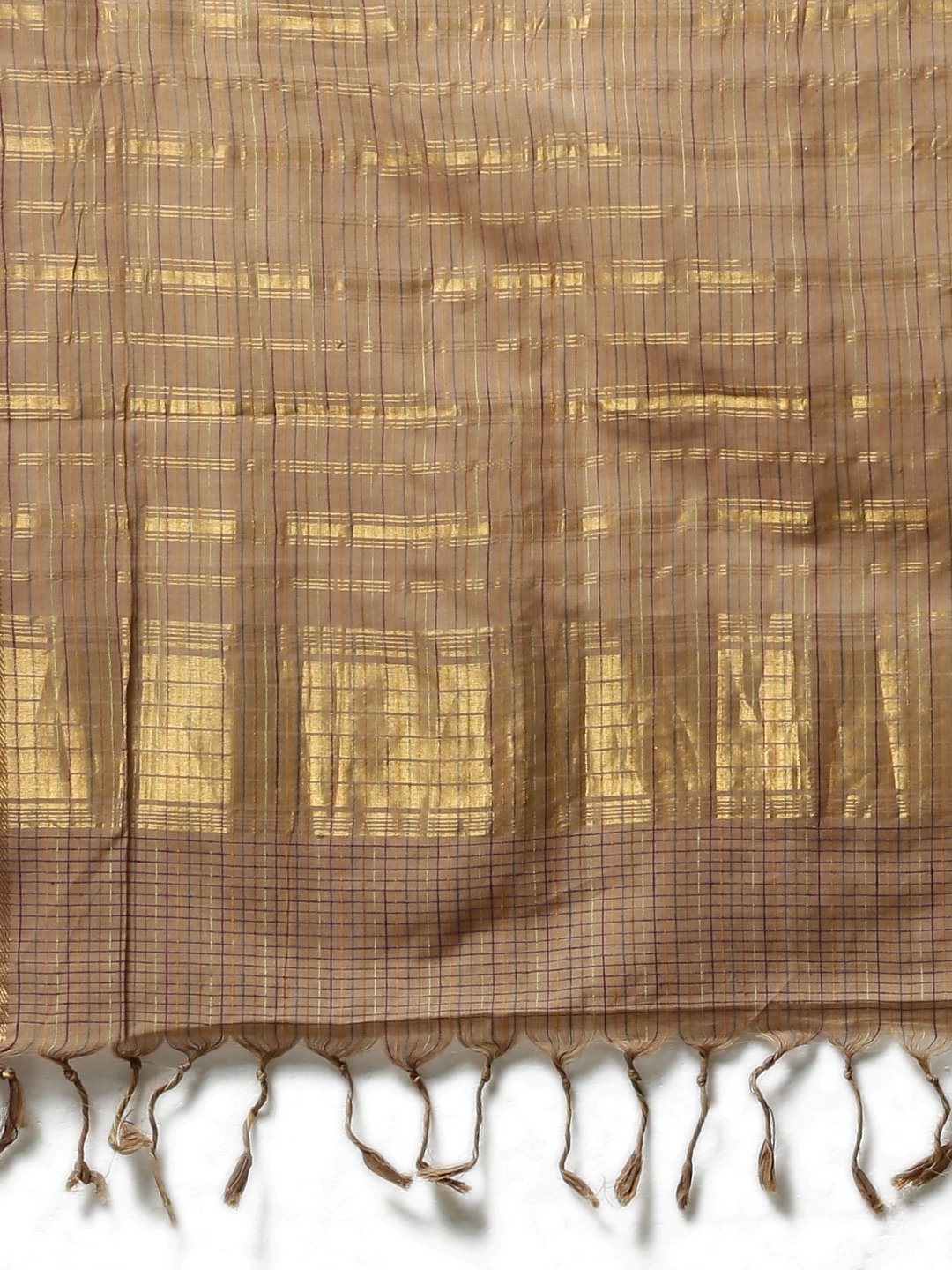 Brown mangalagiri handloom cotton saree
