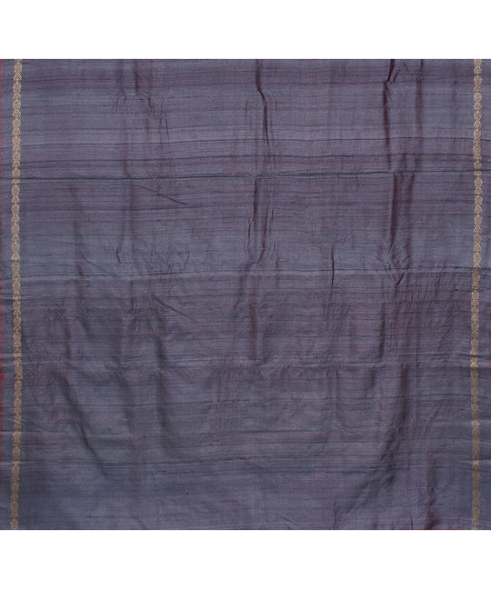 Grey mauve handwoven ikat gopalpur tussar silk saree