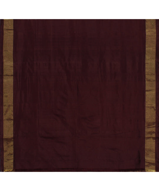 White brown handwoven pochampally ikat saree