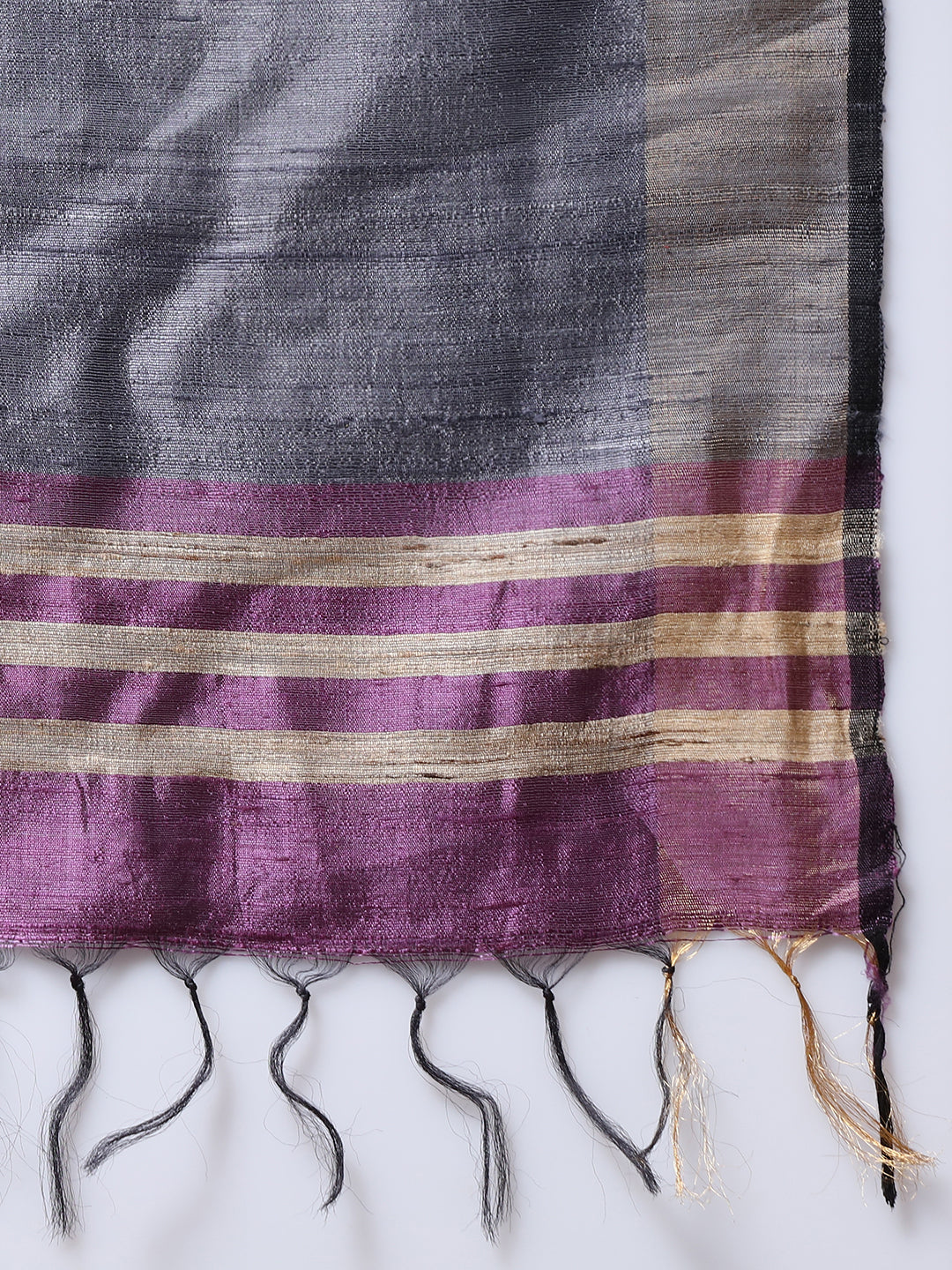 Purple Handloom Tussar Silk Saree