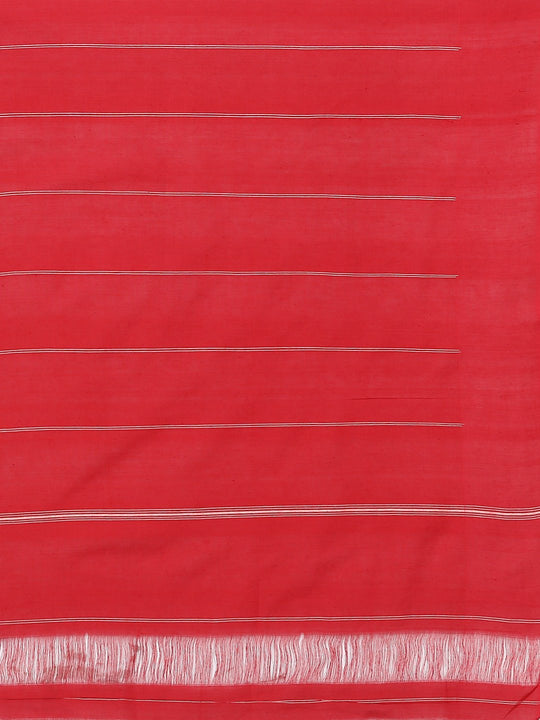 Black & red ikat cotton saree