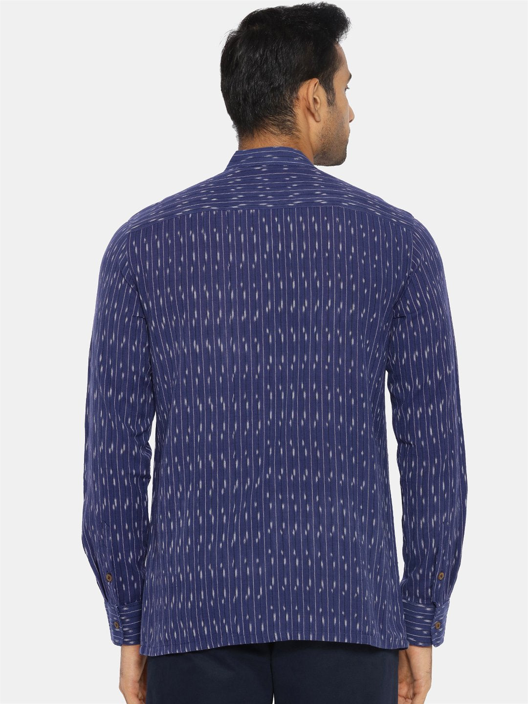 Navy blue extended collared shirt