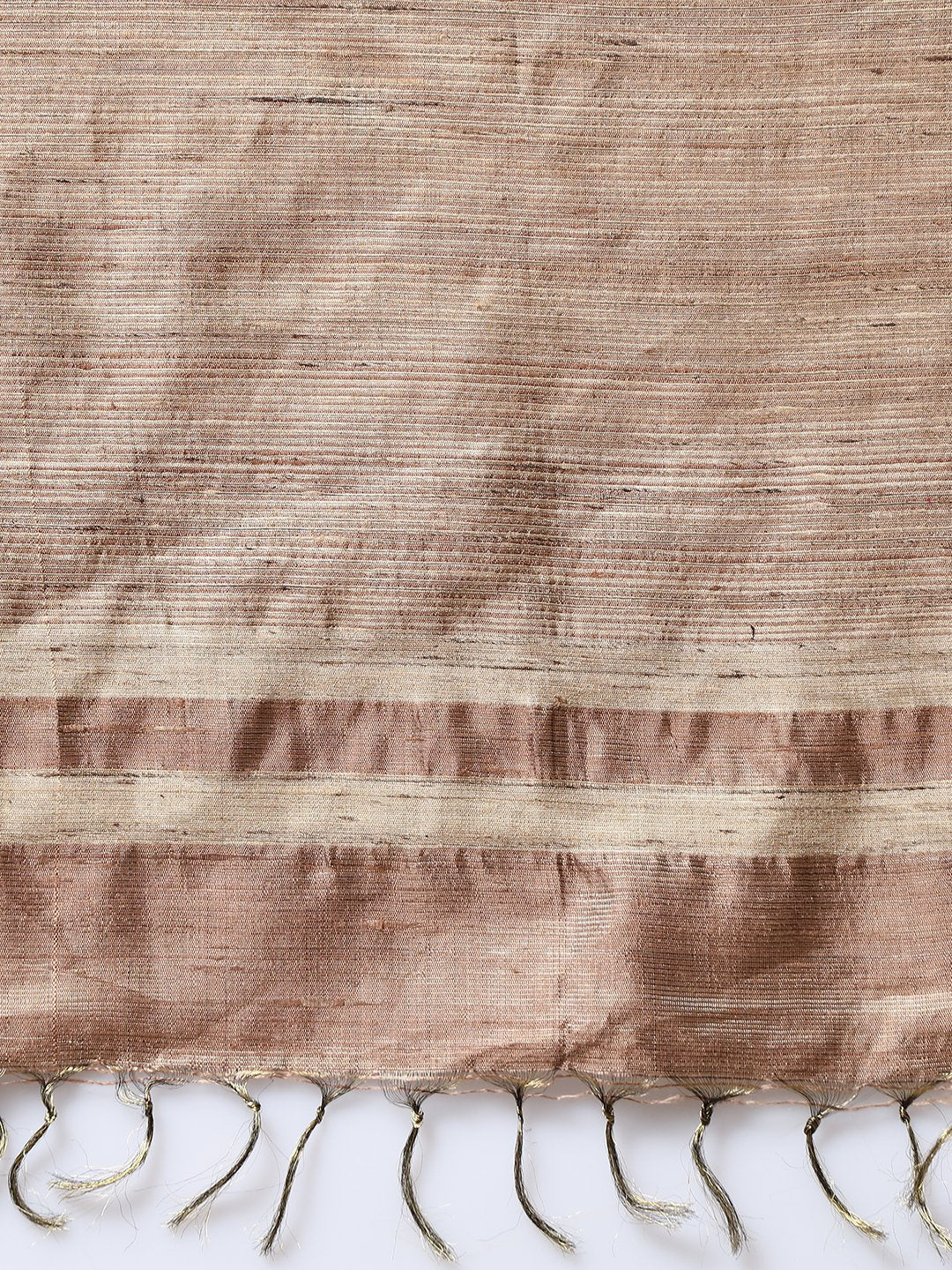 Light brown handloom tussar silk saree