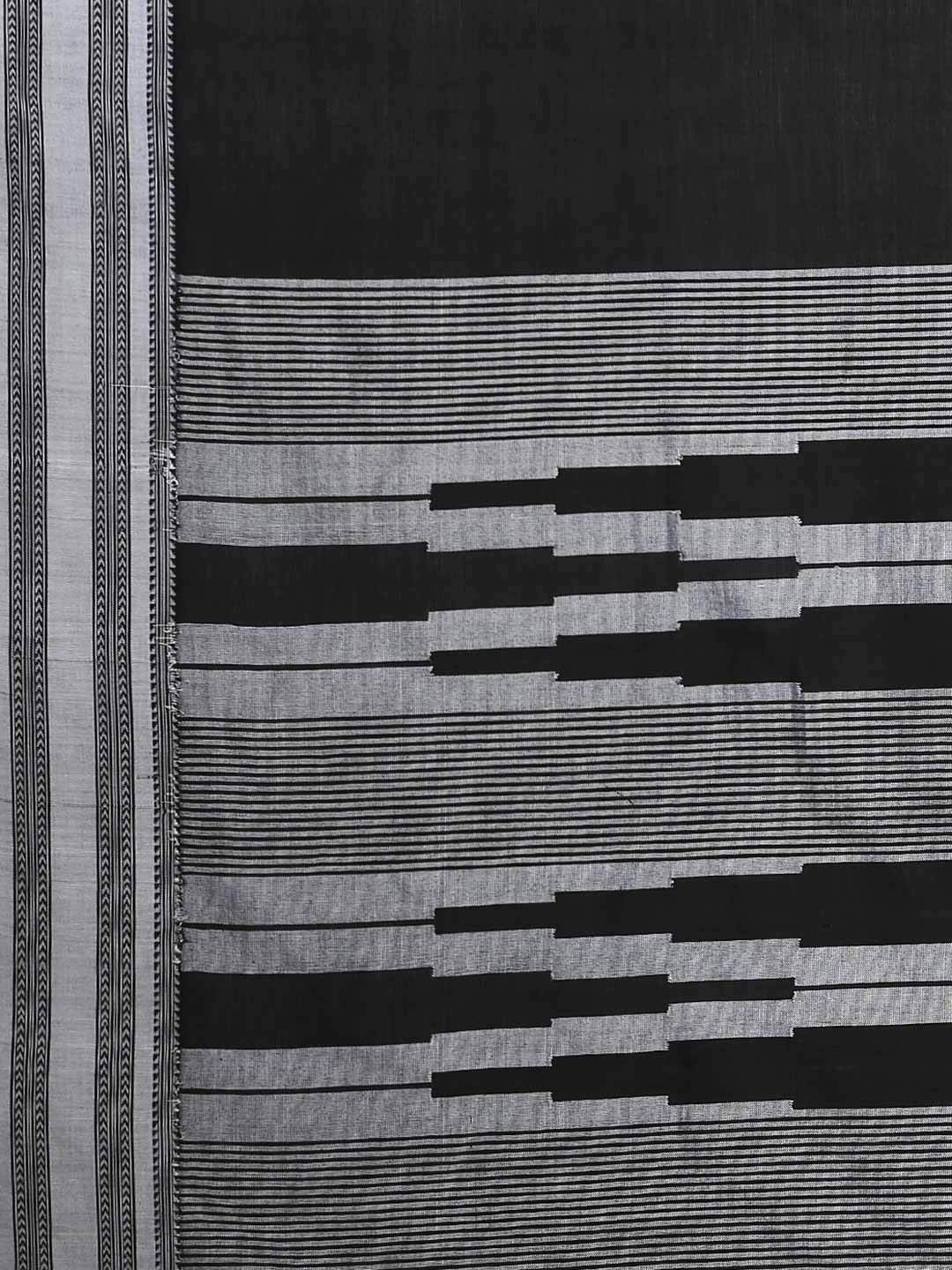 Jet black ilkal cotton saree