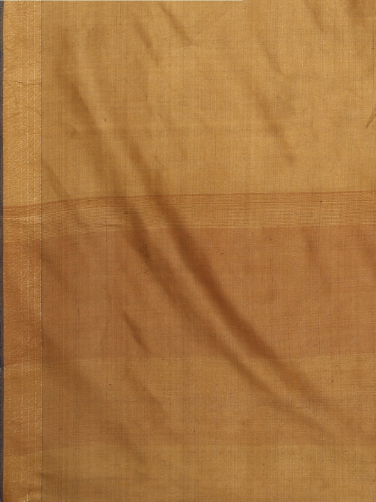 Coffee brown tussar silk saree