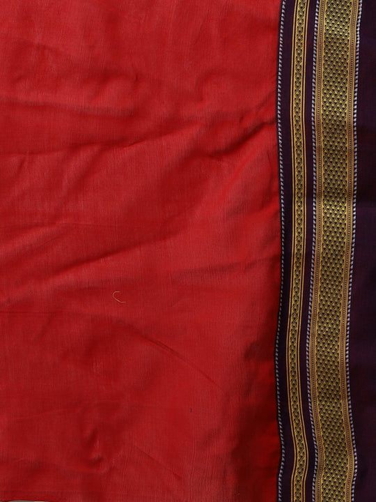 Coral ilkal handloom cotton saree