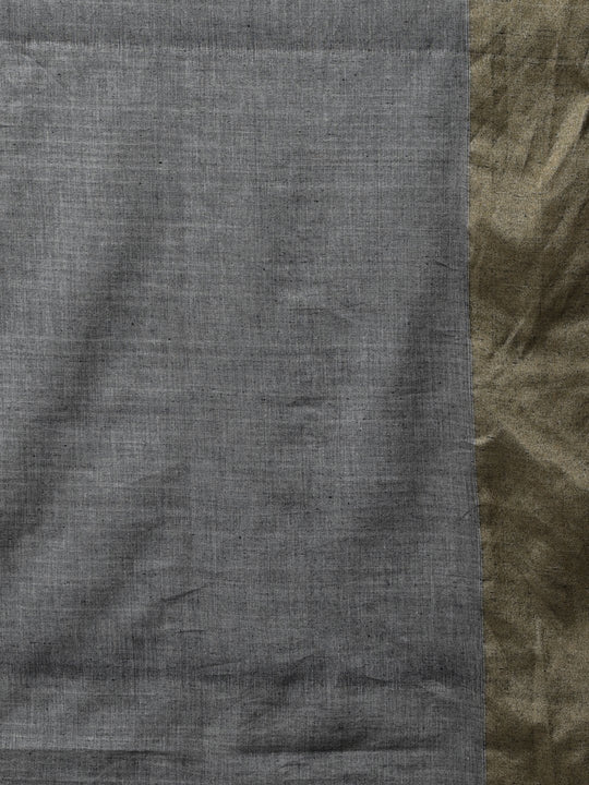 Grey jamdani bengal handloom cotton saree
