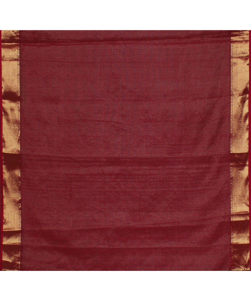 Green pink handwoven maheshwari cotton silk saree