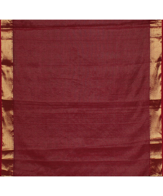 Green pink handwoven maheshwari cotton silk saree