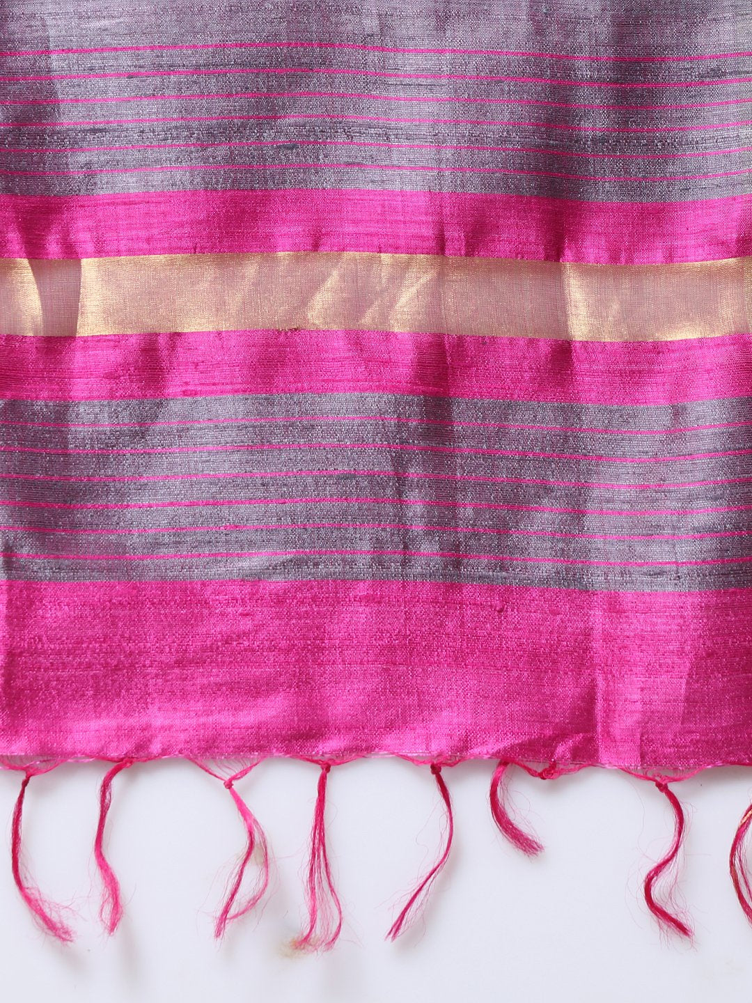 Pink handloom tussar silk saree