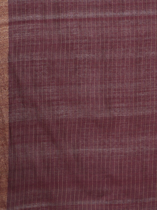 Orange tussar silk saree