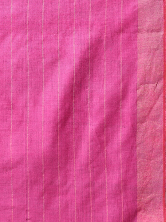 Rose pink handloom tussar silk saree