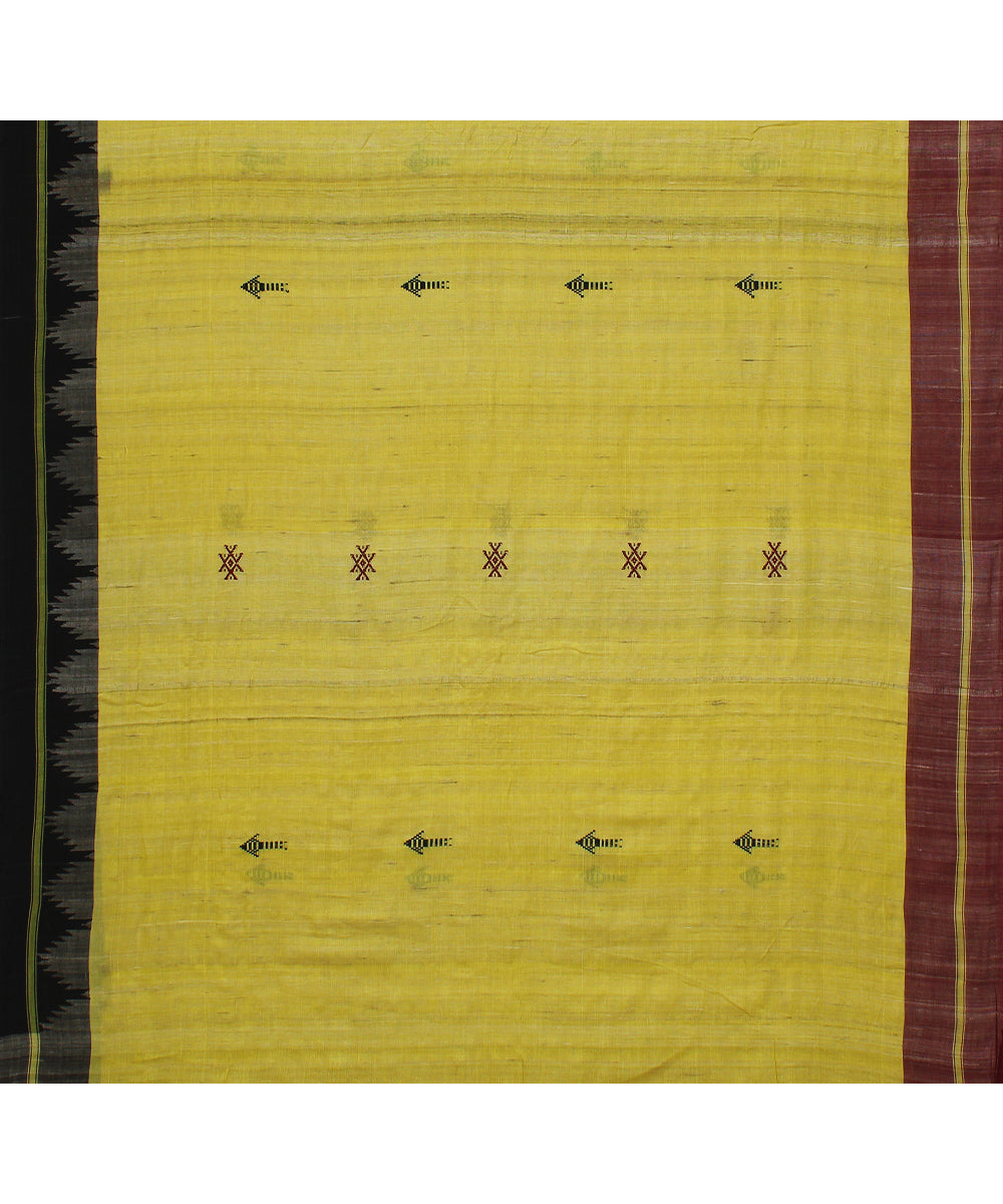 Yellow handwoven cotton kotpad saree
