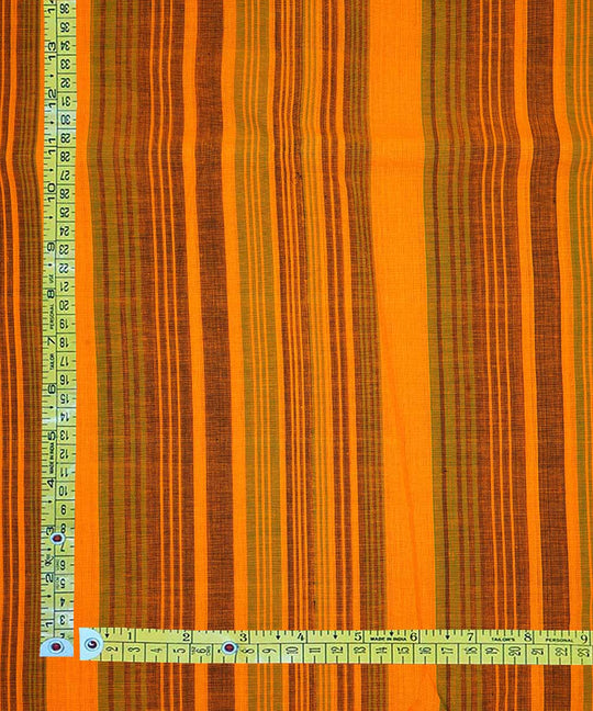 2.5m Yellow green handwoven stripe cotton mangalagiri kurta material