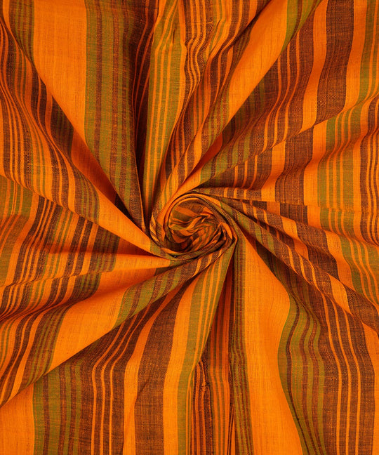 2.5m Yellow green handwoven stripe cotton mangalagiri kurta material