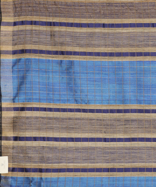 Blue handwoven tussar silk saree