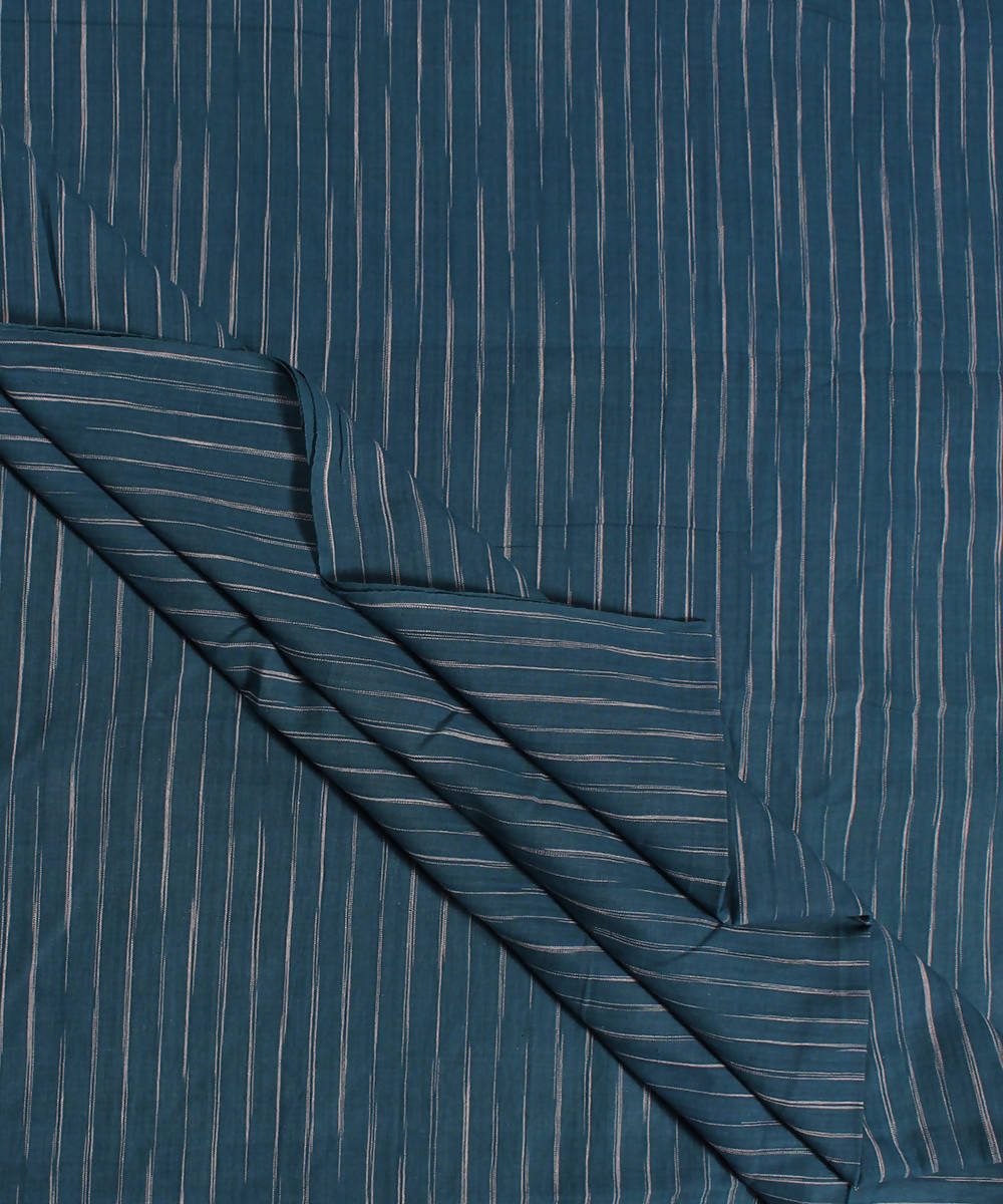 0.42m Dark blue stripe handwoven cotton fabric