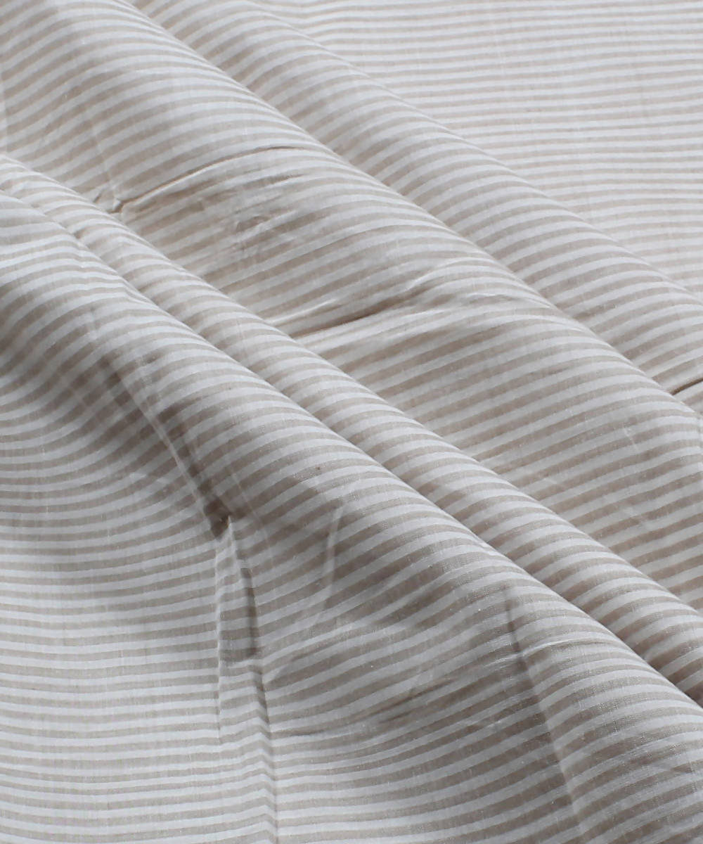 0.45m Beige stripe handwoven mangalagiri fabric
