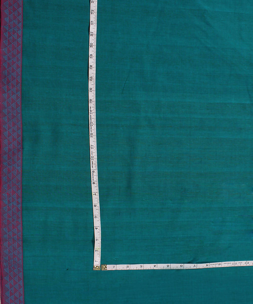 0.35m Handloom Cotton Fabric Teal Blue