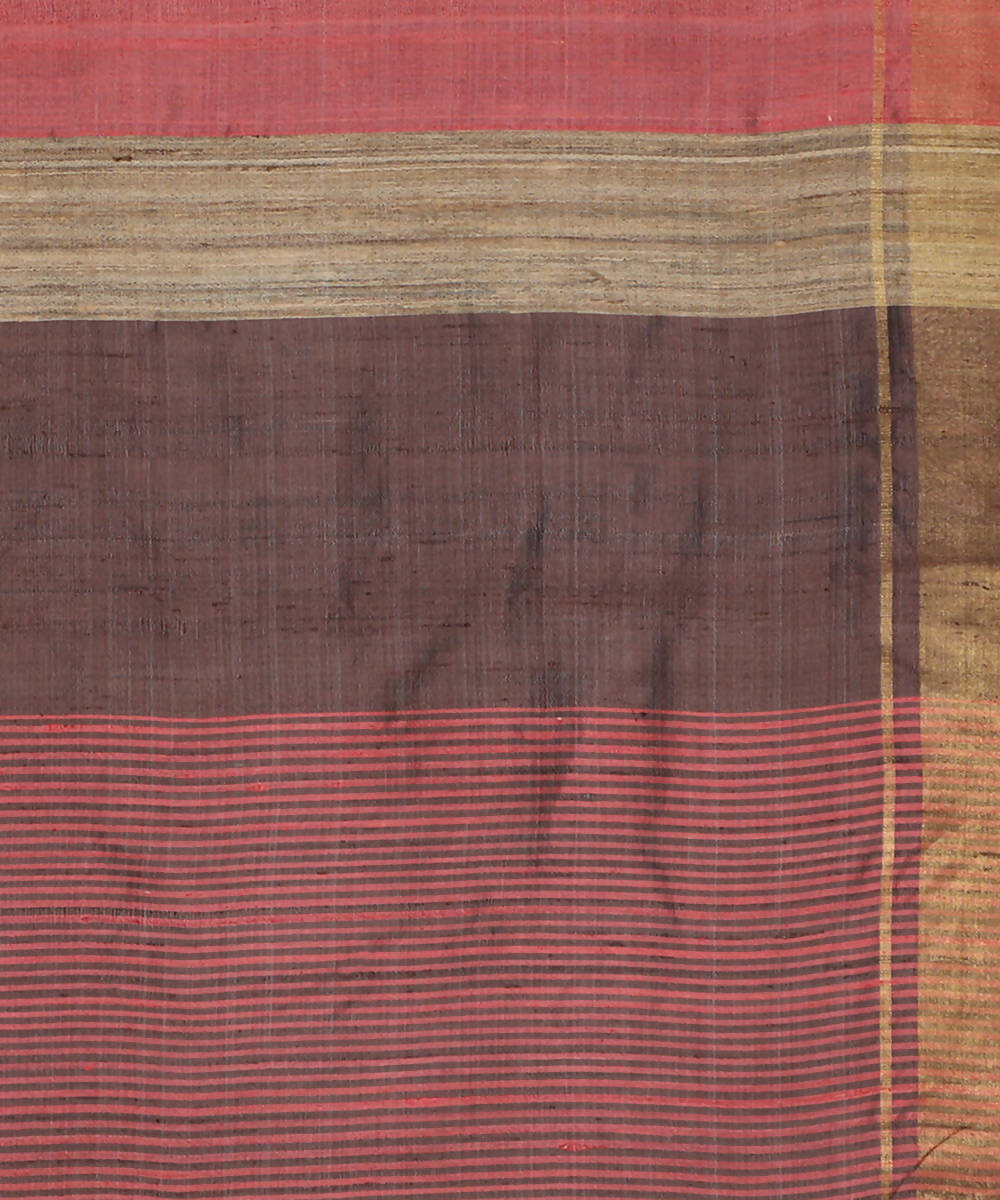 Peach pink handwoven tussar silk saree