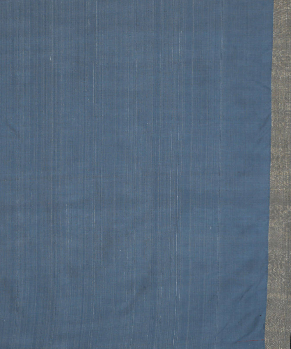 Silver grey handwoven tussar silk saree