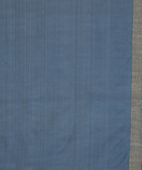 Silver grey handwoven tussar silk saree
