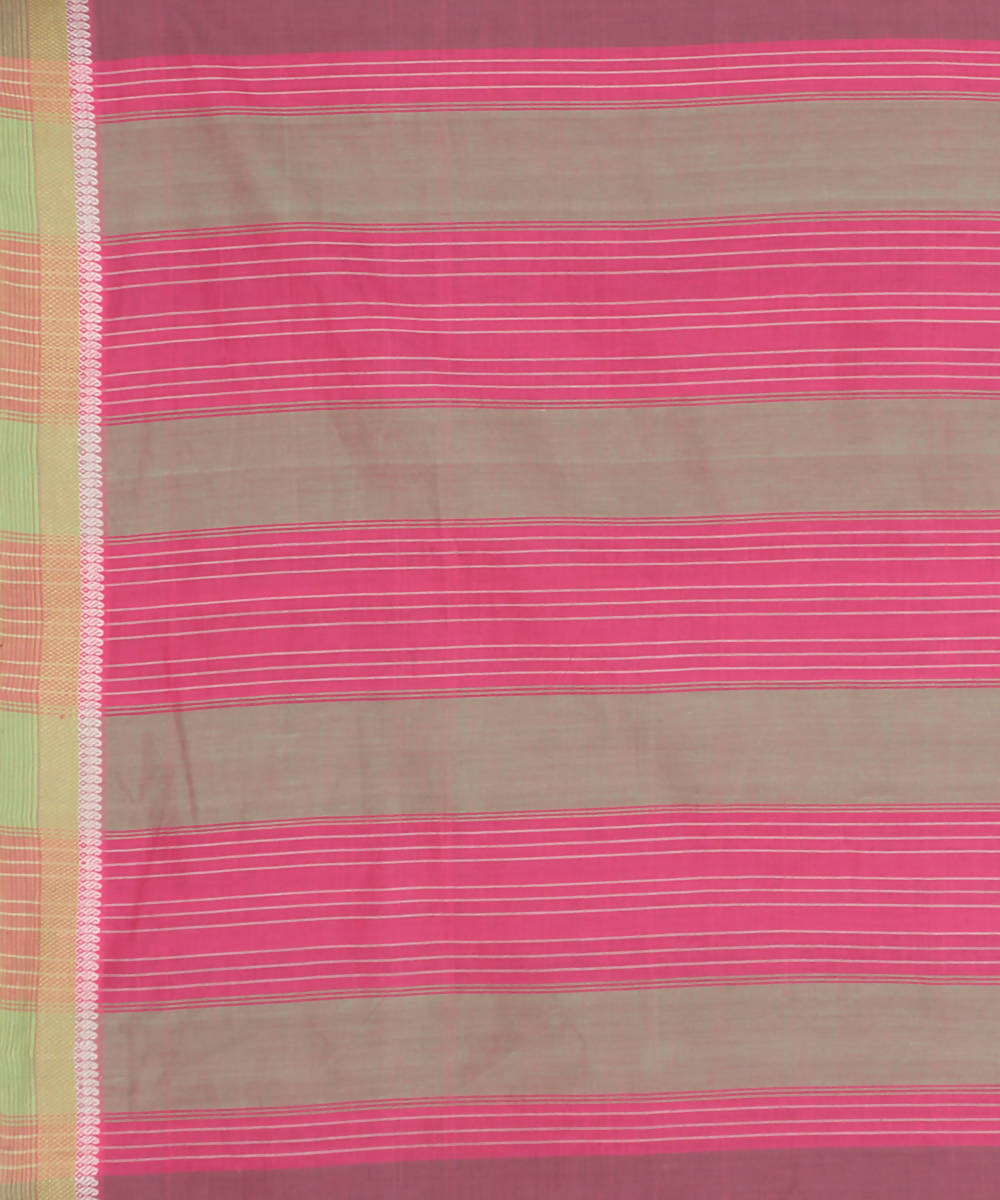 Mauve cotton handwoven saree