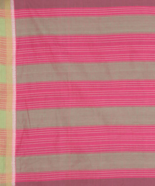 Mauve cotton handwoven saree