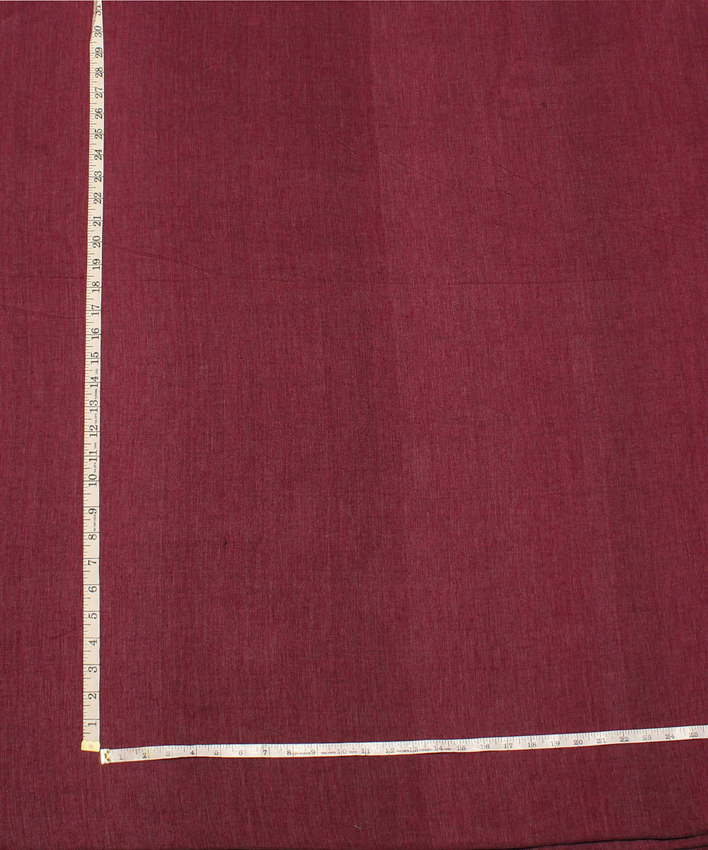 0.7m Maroon wine handwoven cotton reversible fabric