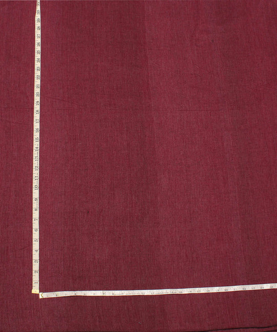 0.7m Maroon wine handwoven cotton reversible fabric
