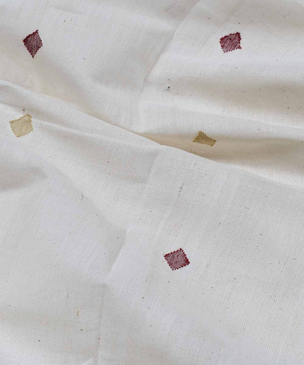 0.54m Off white diamond motif handloom fabric
