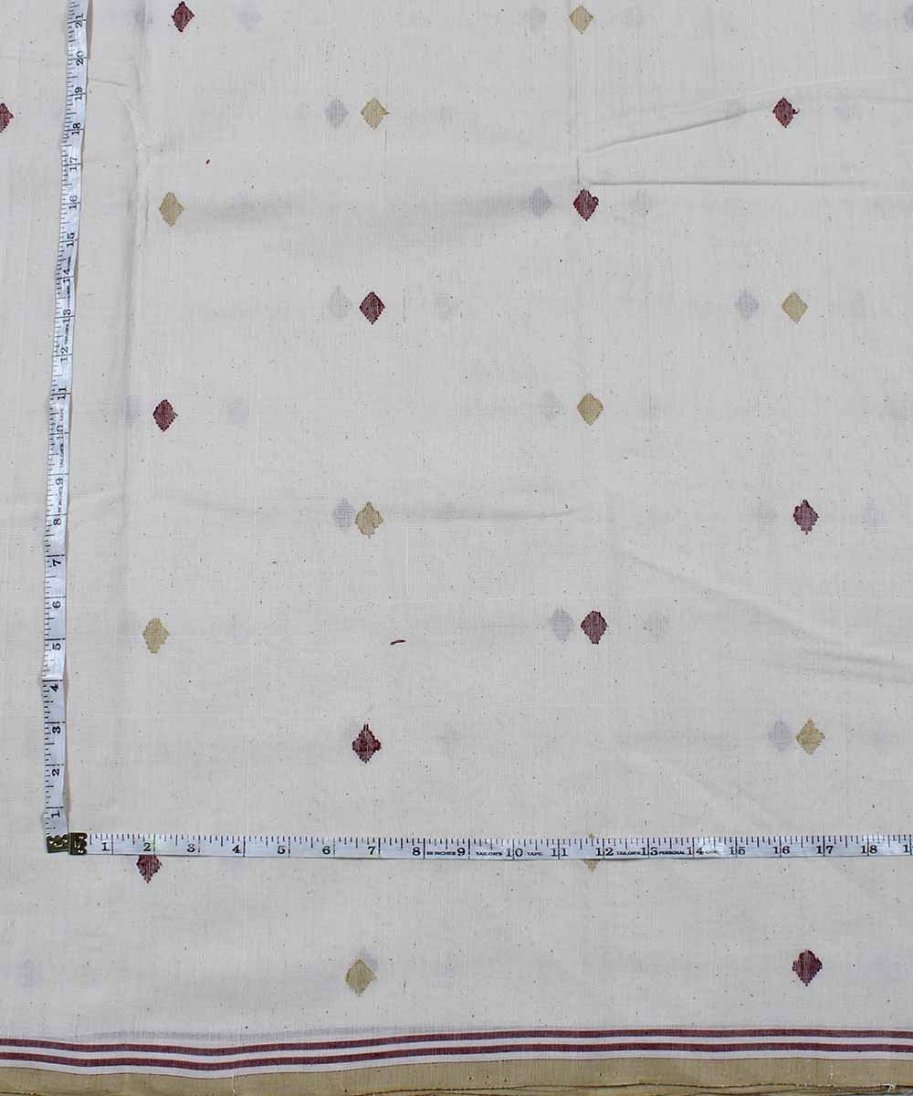 0.54m Off white diamond motif handloom fabric