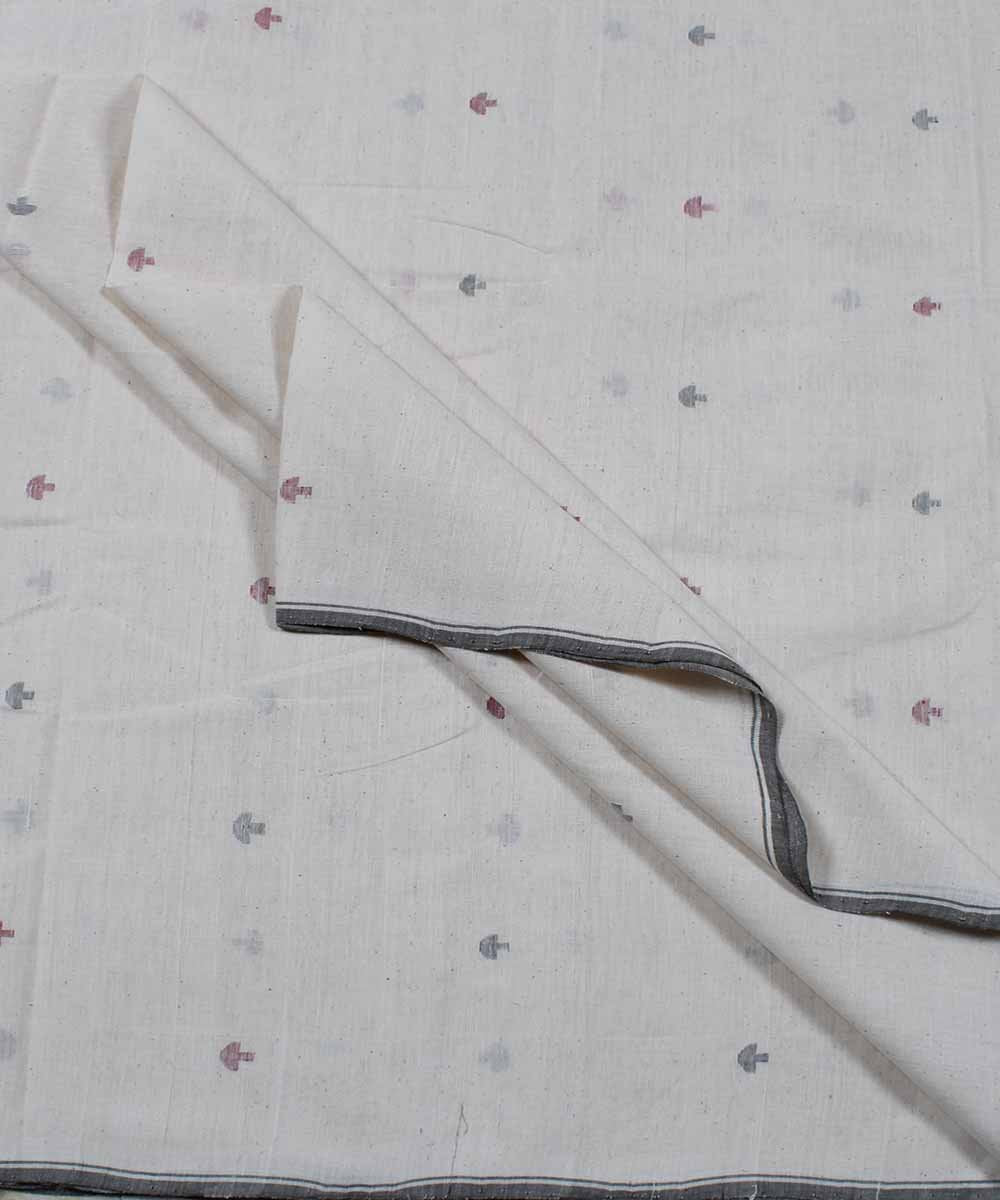 1.28m off white abstract motif handloom fabric