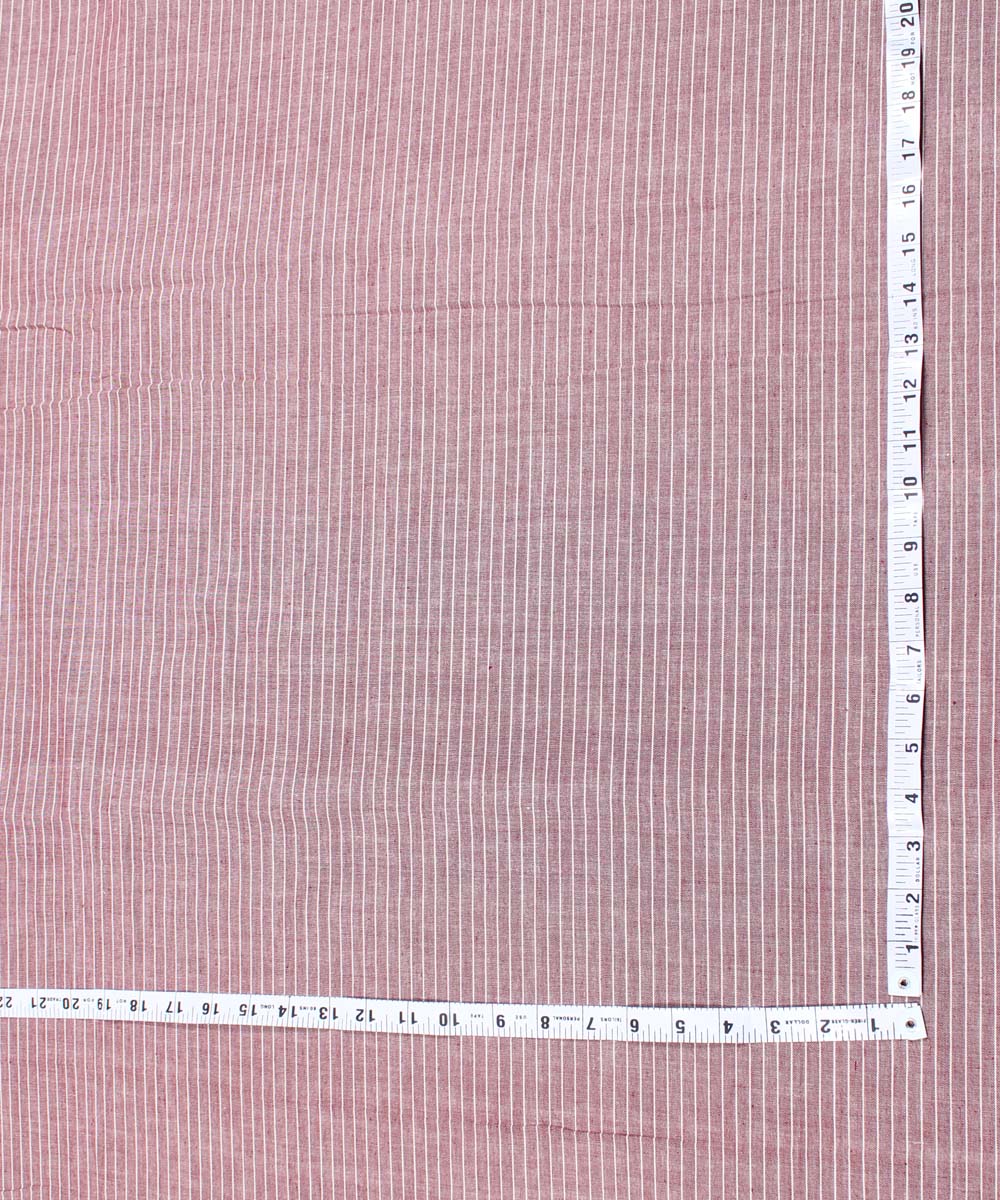 0.8m Dark pink handwoven stripe cotton fabric