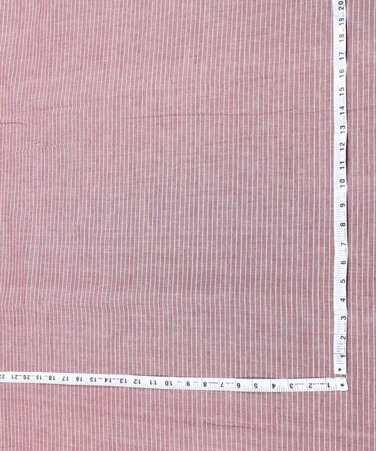 0.8m Dark pink handwoven stripe cotton fabric