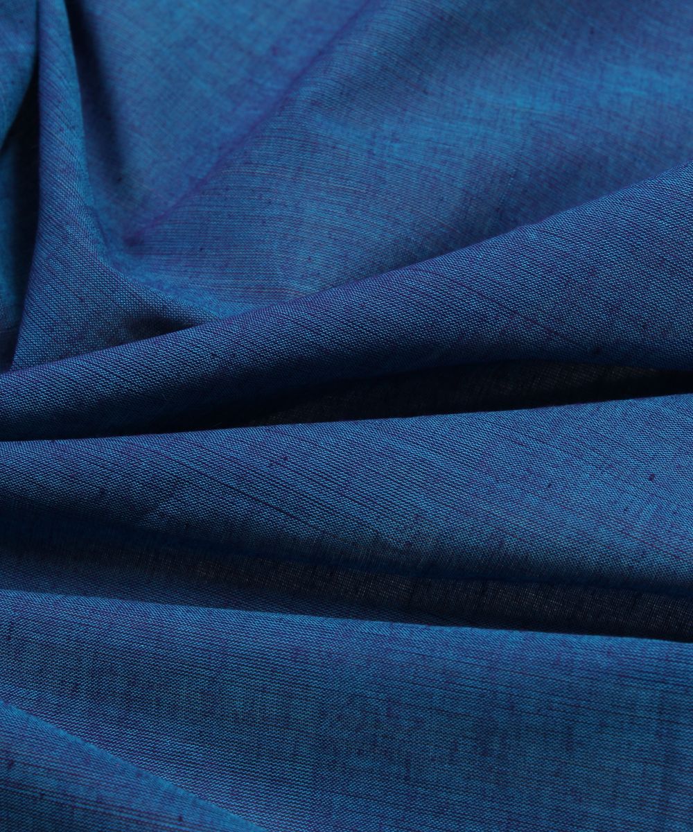 0.35m cobalt blue handloom cotton fabric