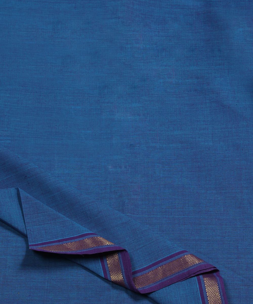 0.35m cobalt blue handloom cotton fabric