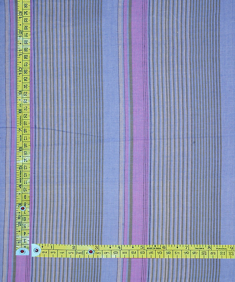 Grey pink handwoven stripe cotton fabric