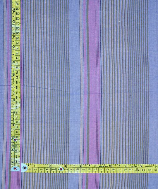 Grey pink handwoven stripe cotton fabric