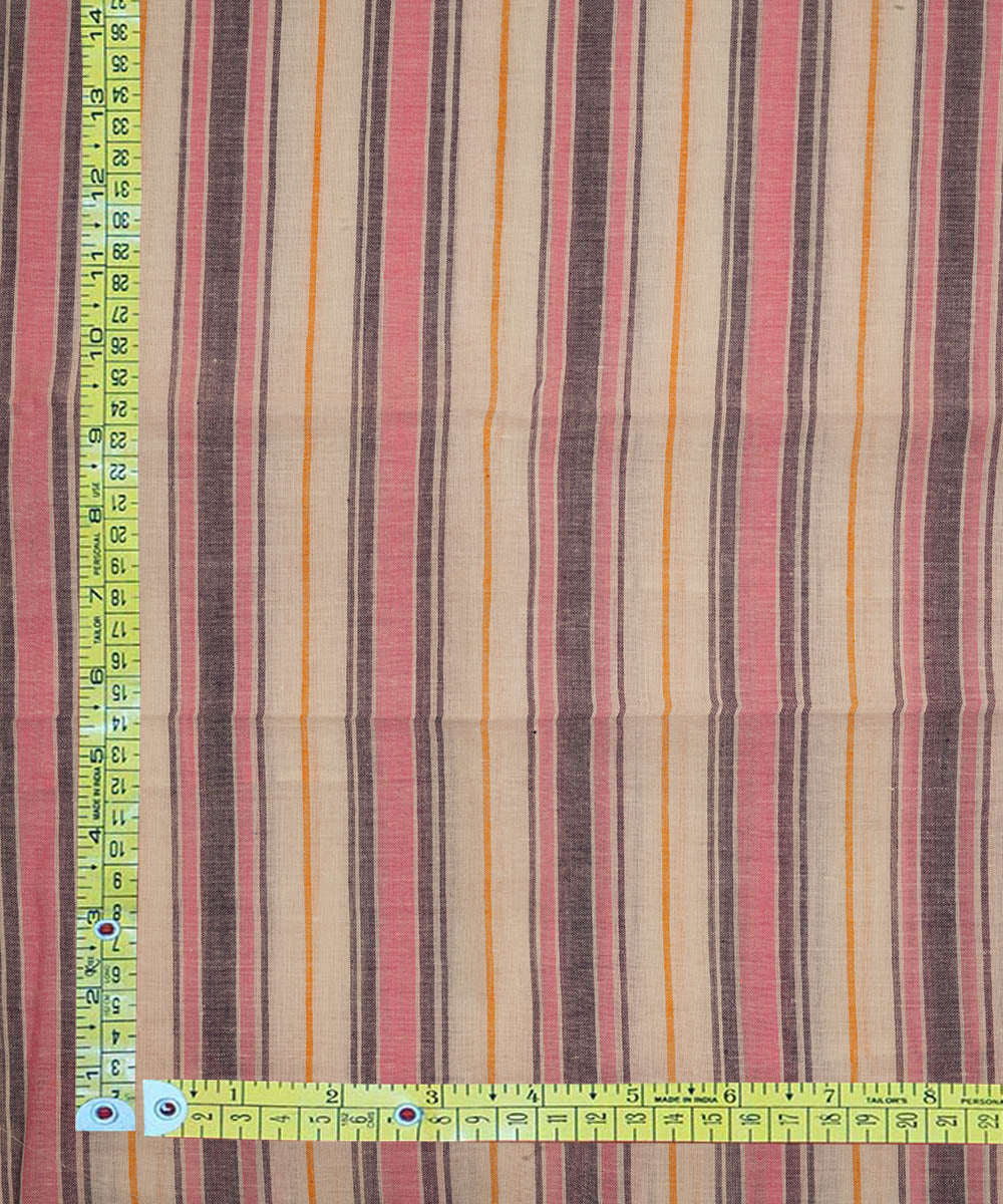 Multicolour stripes handspun handwoven bengal cotton fabric