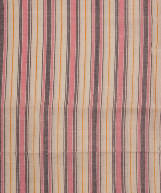 Multicolour stripes handspun handwoven bengal cotton fabric