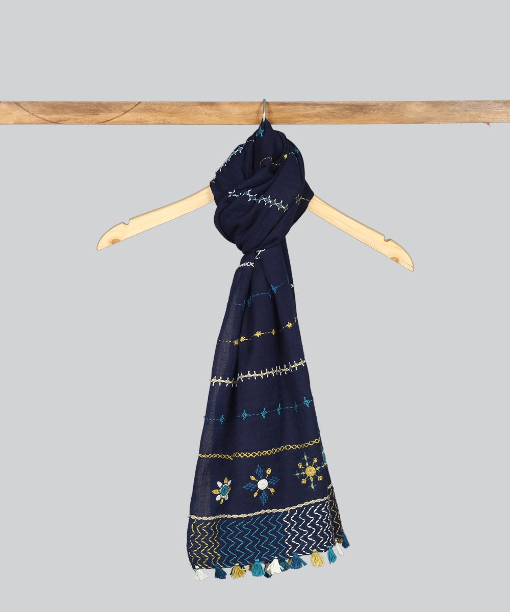 Lambani hand embroidery navy blue stole
