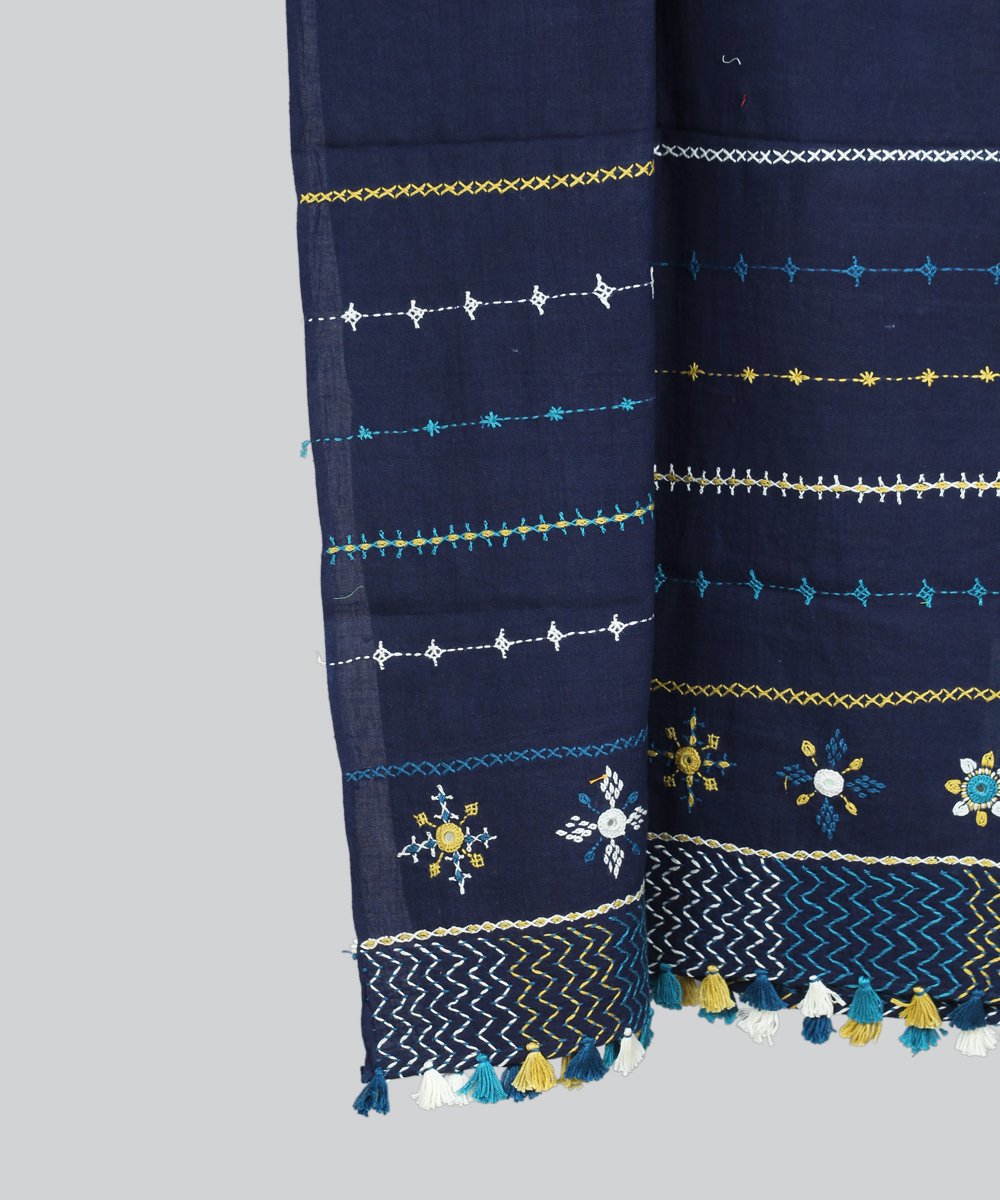 Lambani hand embroidery navy blue stole