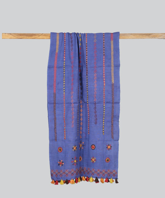 Lavender Lambani Hand Embroidery Cotton Stole